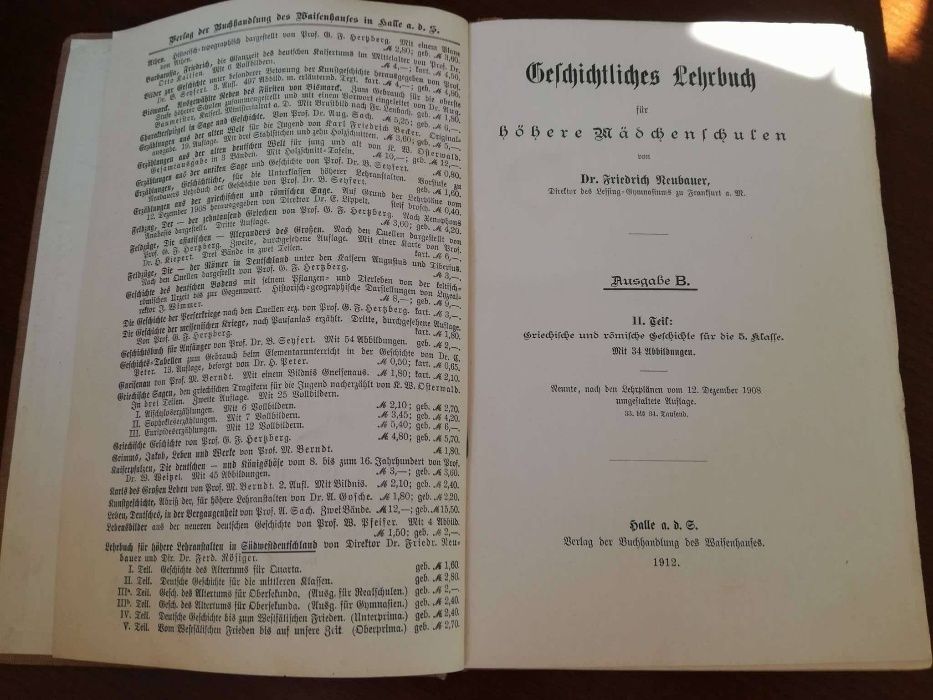 Geschichtliches Lehrbuch für höhere Mädchenschulen. 1912r.