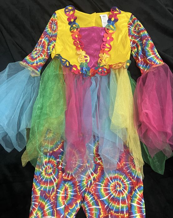 Disfarce Carnaval Hippie Paz Colorido Menina
