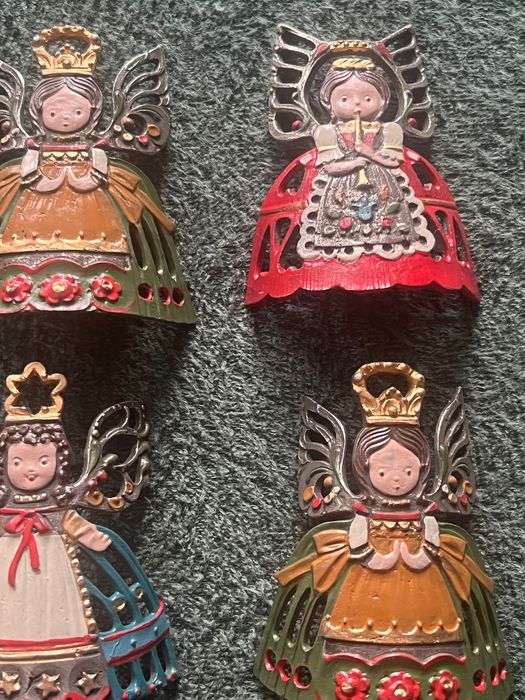 Cynowa figurka świąteczna vintage (niemiecka)