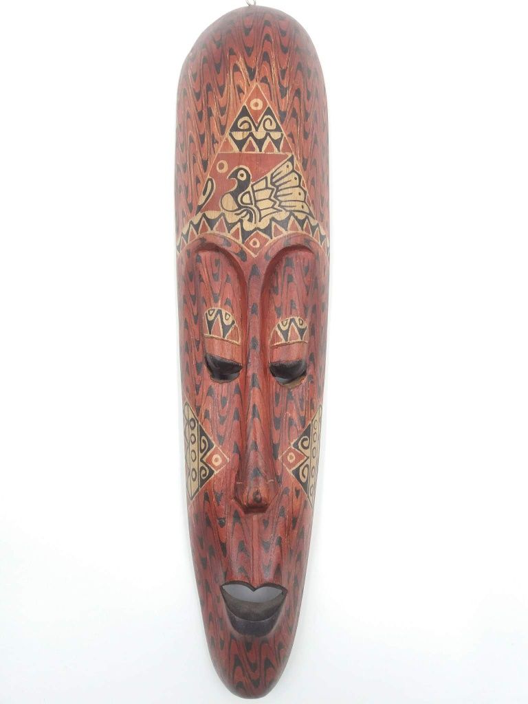 Długa ciekawa drewniana maska ponad 50 cm
