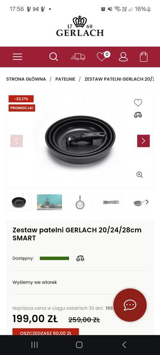 Nowy Zestaw patelni GERLACH 20/24/28cm SMART patelnia
Linię SMART twor