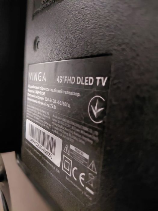 Телевізор Vinga 43" FullHD Модель: L43FHD25B