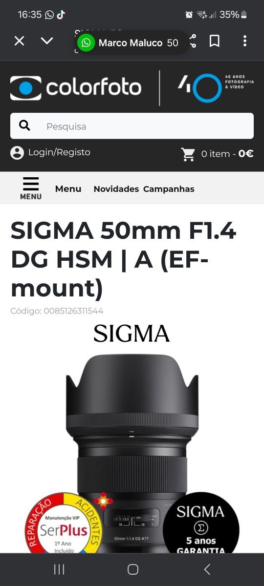 Camara fotografica sony