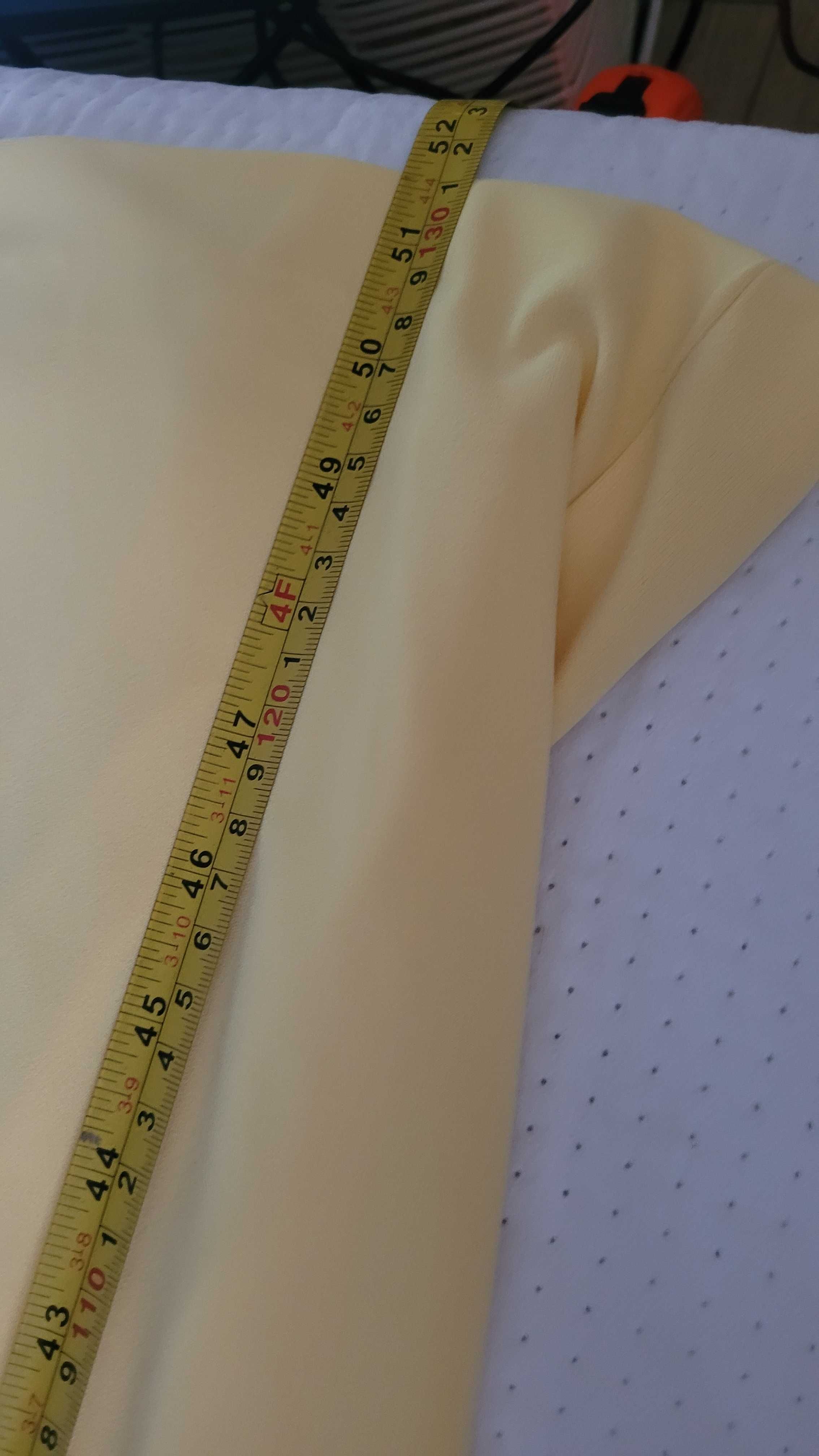 Sukienka midi masełkowa żółta asymetryczna Zara drapowanie S 36