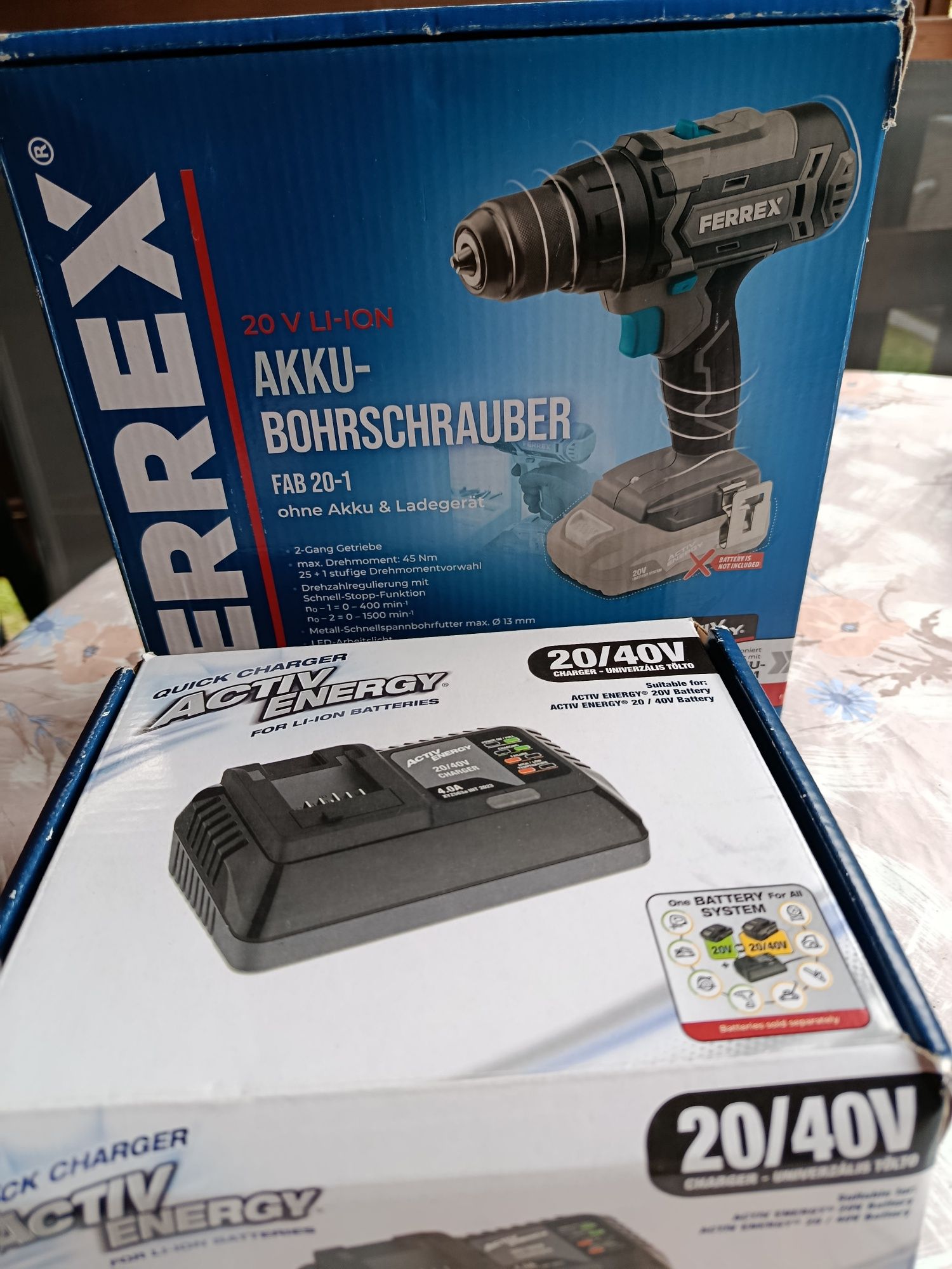 Ferrex akumulatorowa wkrętarka z akumulatorem i ładowarką