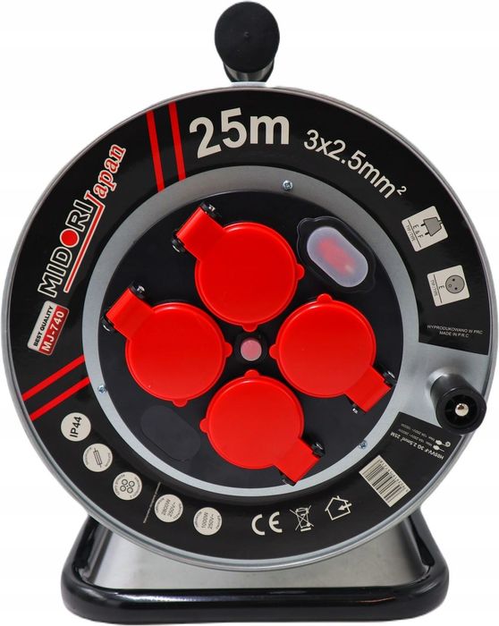 Przedłużacz Bębnowy 25m 3x2,5 NA BĘBNIE BUDOWLANY