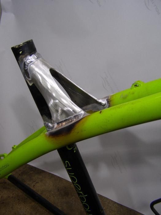 Сварка тріщини ремонт алюмінієвой рами велосипеда коляски. Не дорого!