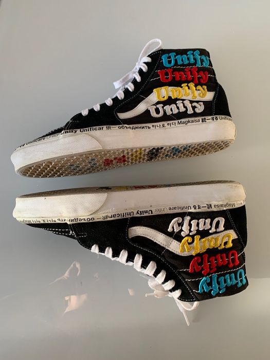 Czarne skórzane Vansy męskie sneakersy wysokie