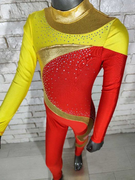 Комбінезон гімнастика зі стразами. Комбинезон трико гимнастика 122-164