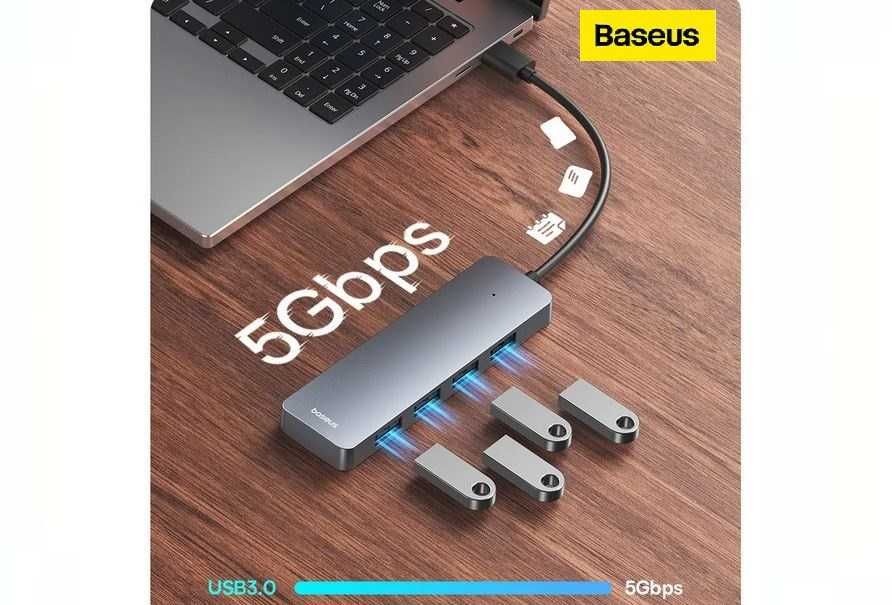 Baseus USB 3.0 hub 4-в-1 хаб 4хUSB-A 3.0