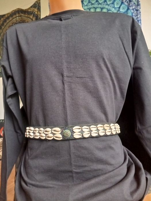 Unikatowy pas z muszli Handmade Indie Boho