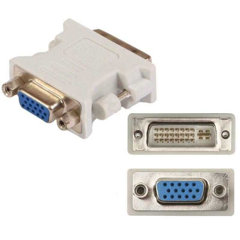 Adaptador DVI 24+5 Pinos Macho para VGA (15Pinos) Fêmea NOVO