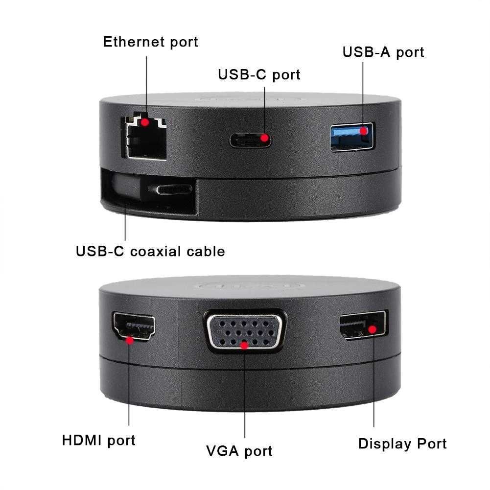 Док-станція Dell DA300 USB-C HDMI VGA RG45 USB Мультипортовий адаптер