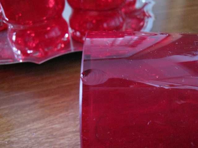 Kufle Kufel do piwa czerwone 6 szt. grube szkło stare