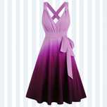 Total outlet, sukienka z dzianiny rozkloszowana  ombre gradient L