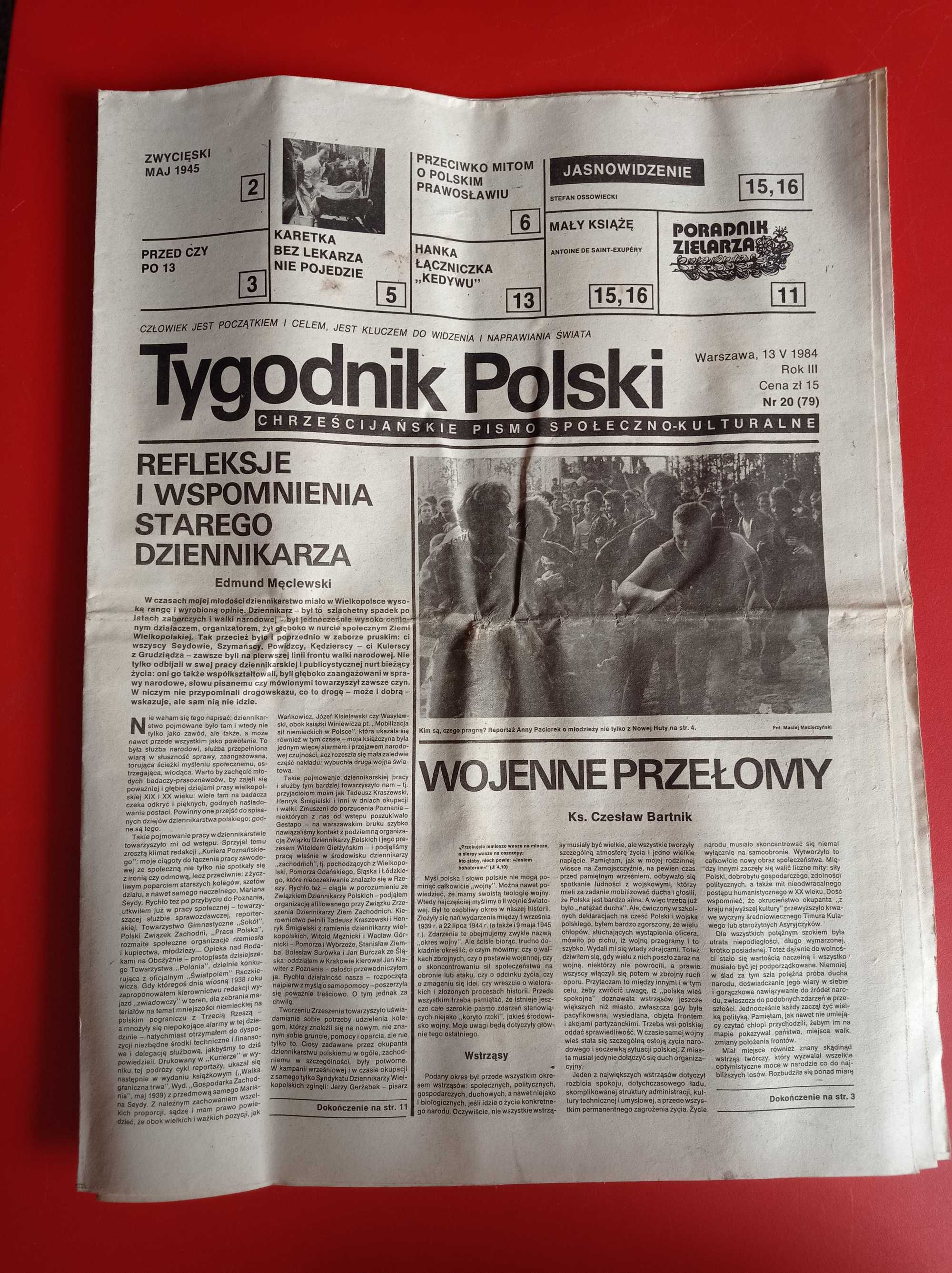 Tygodnik Polski, nr 20/1984, 13 maja 1984