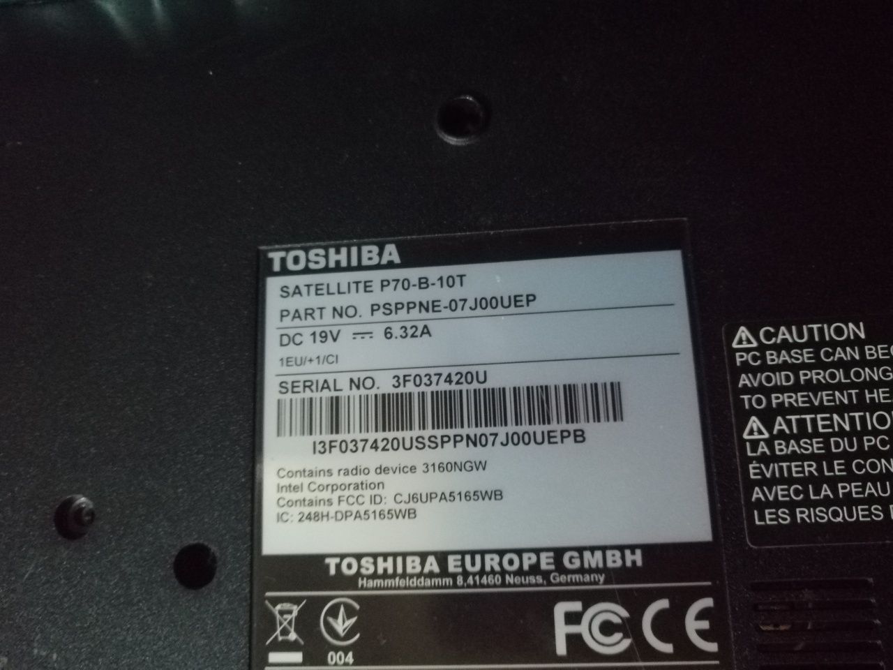 Toshiba P70-B-10T  i7 8gb 1 Tb