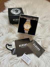 Versus Versace République White Złoty Biały Skórzany Pasek 38mm