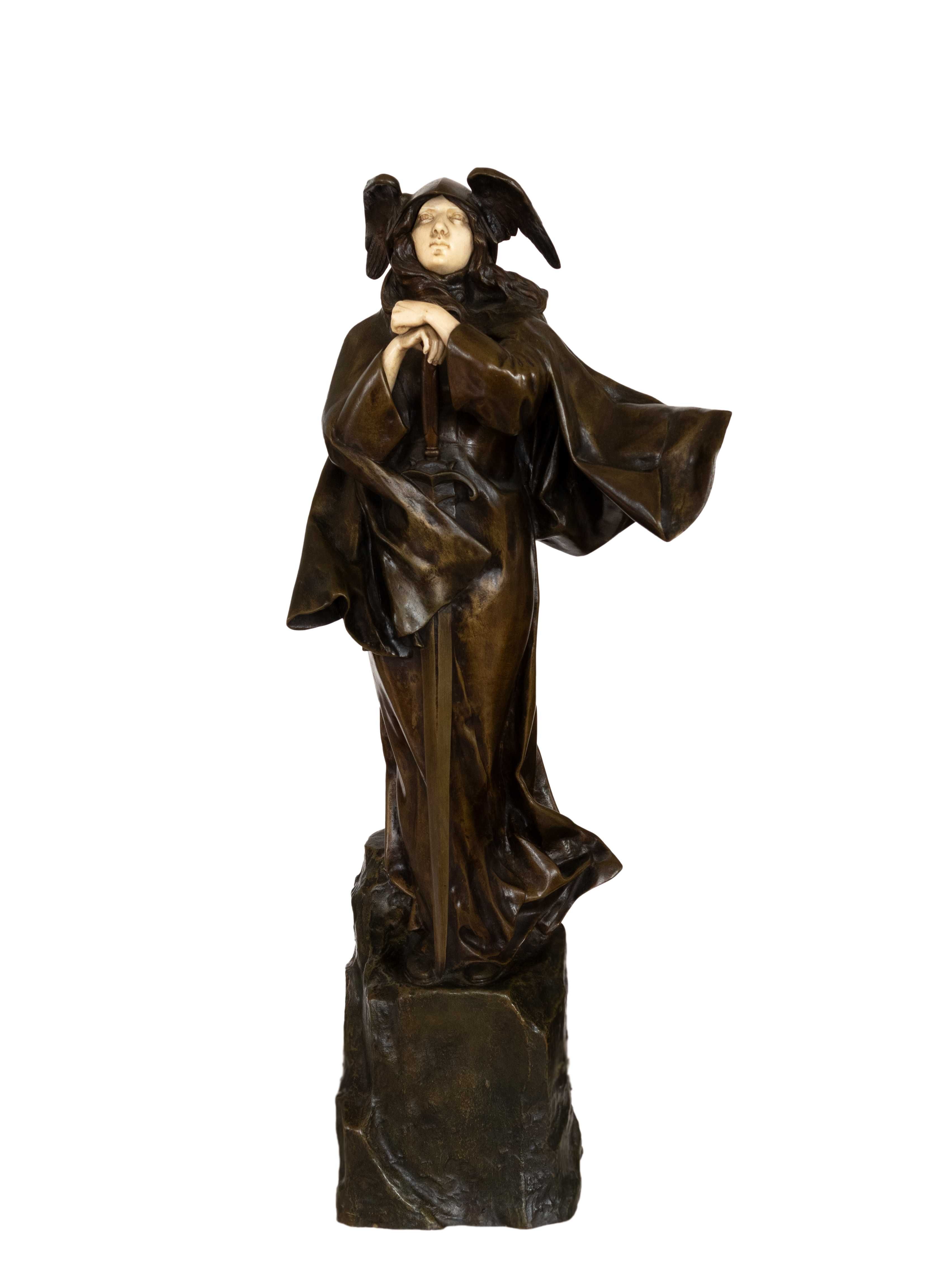 Estátua bronze anjo espada bronze século XX | Jean Verschneiter