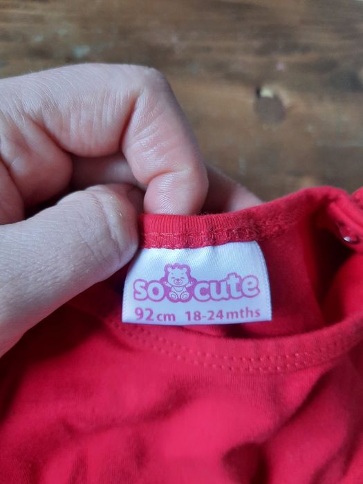 Czerwone, świąteczne body So Cute rozmiar 86/92