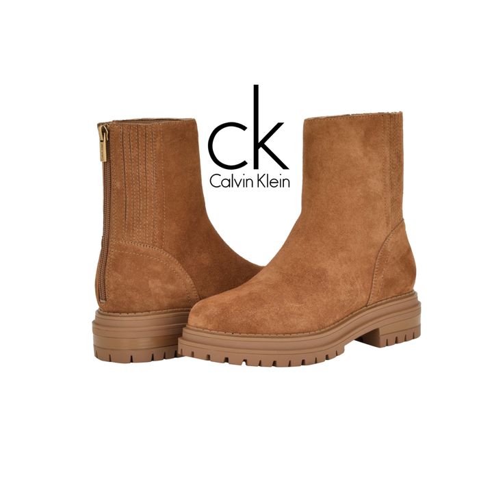 жіночі шкіряні замшеві черевики оригінал Calvin Klein 25 см.устілка