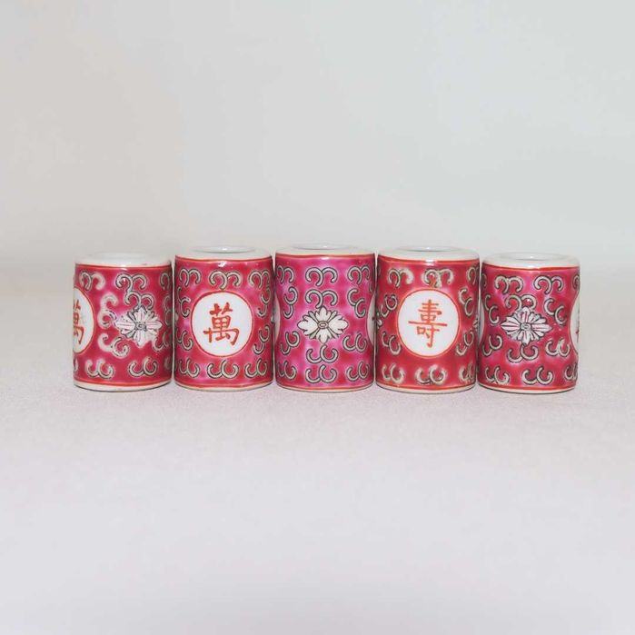 Conjunto de 5 paliteiros orientais