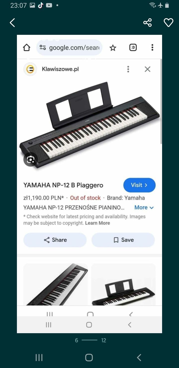 -33% Yamaha pianino cyfrowe bdb 61 kla keyboard  dynamiczna   USB
