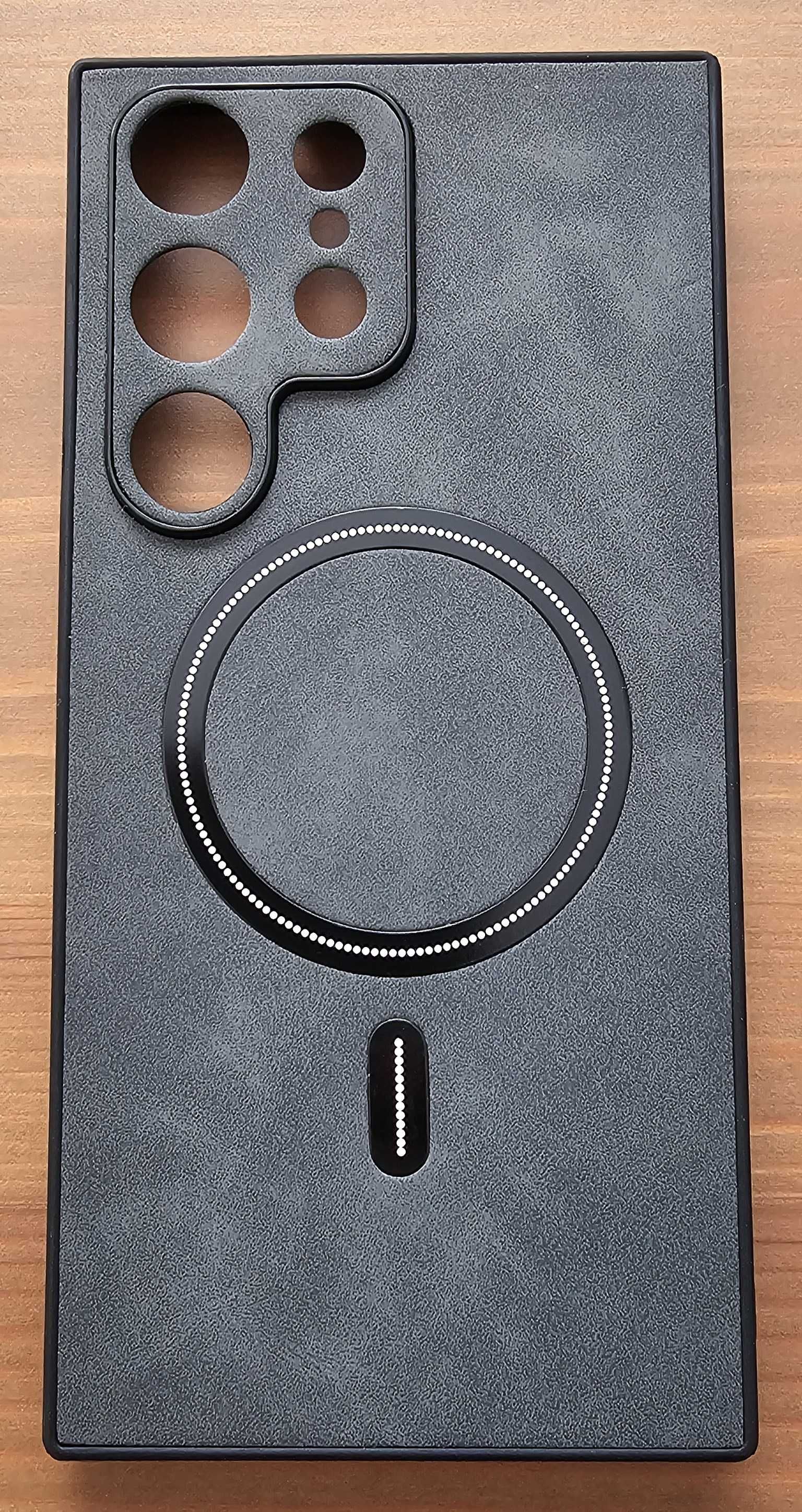 Etui telefon Samsung S23 Ultra plecki vintage retro ciemnoszare nowe