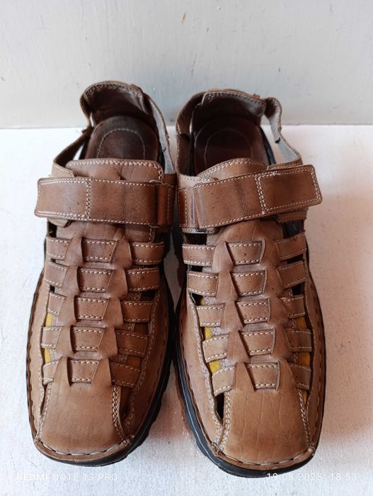 sandały skórzane męskie zabudowane