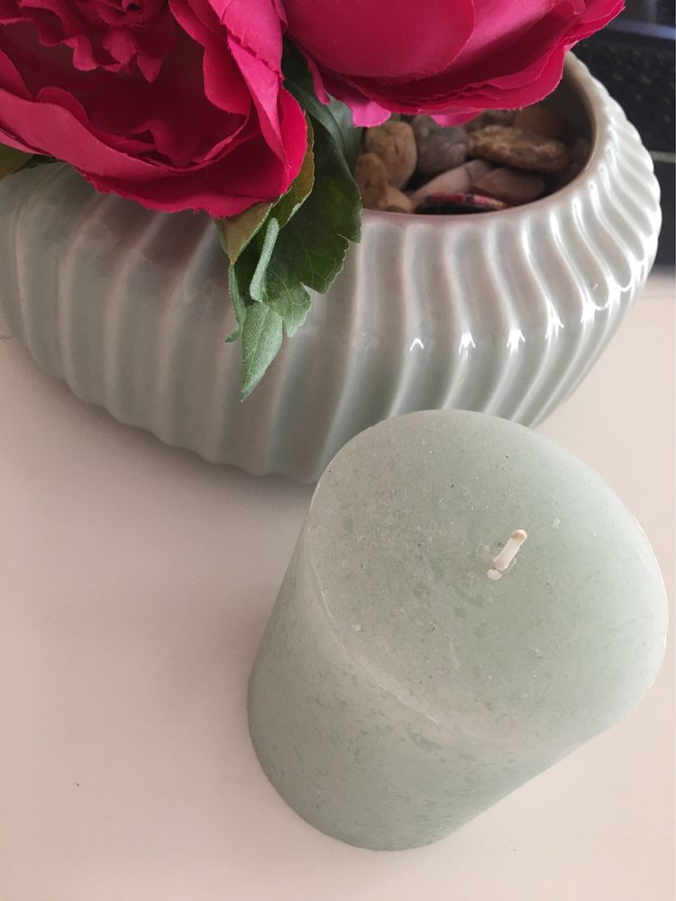 Velas azuis e rosa