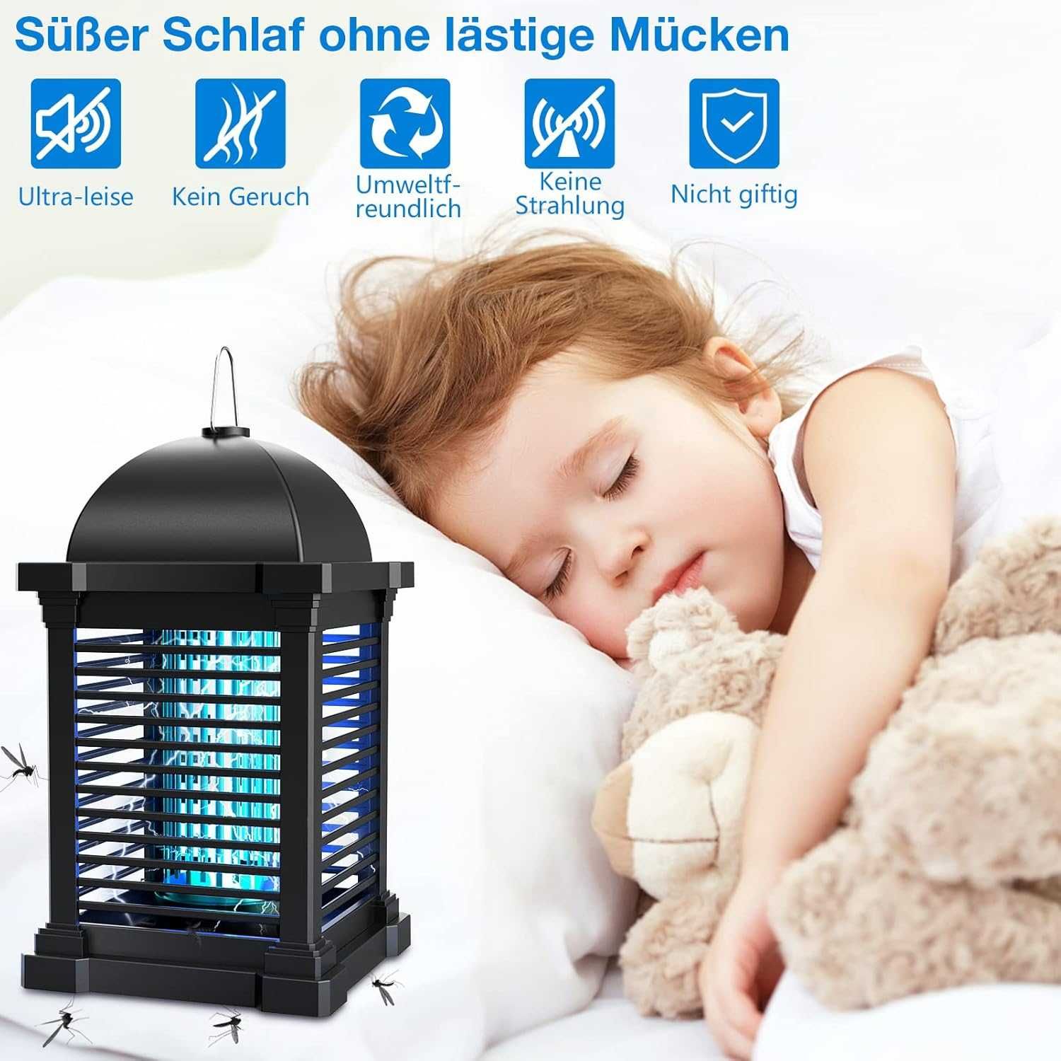 PALONE Elektryczna lampa owadobójcza 20 W 4300 V lampa przeciw komarom