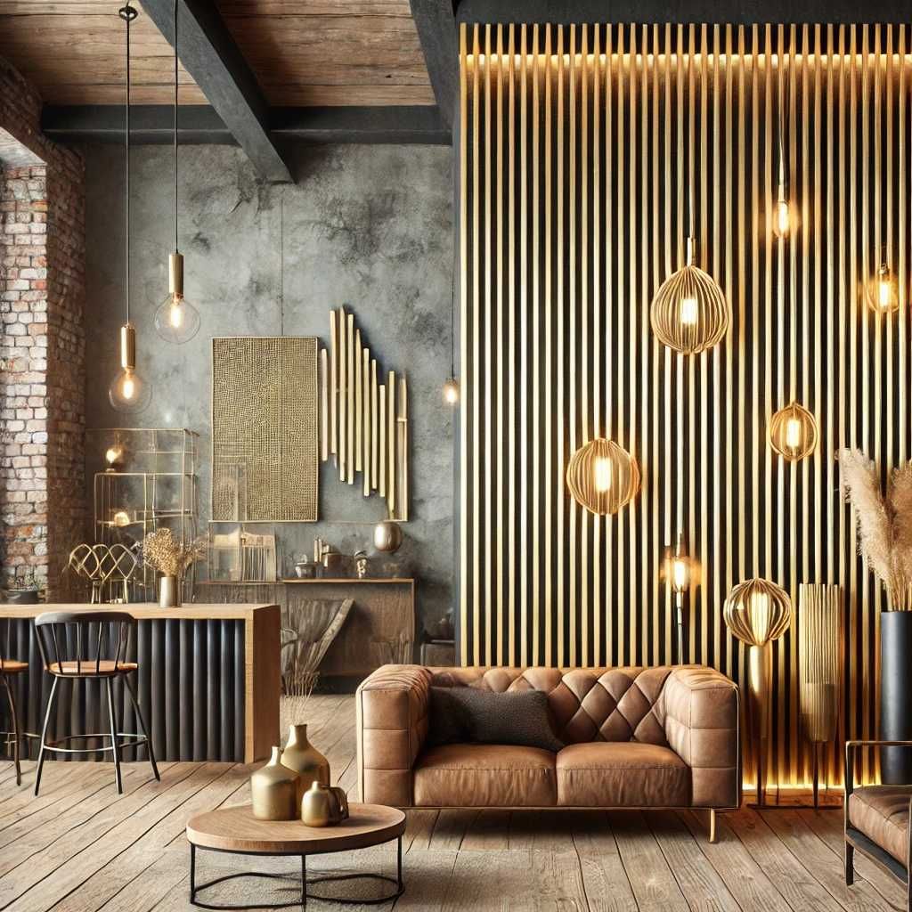 Lamele na płycie 18cmx275cm - Kolor Złoty