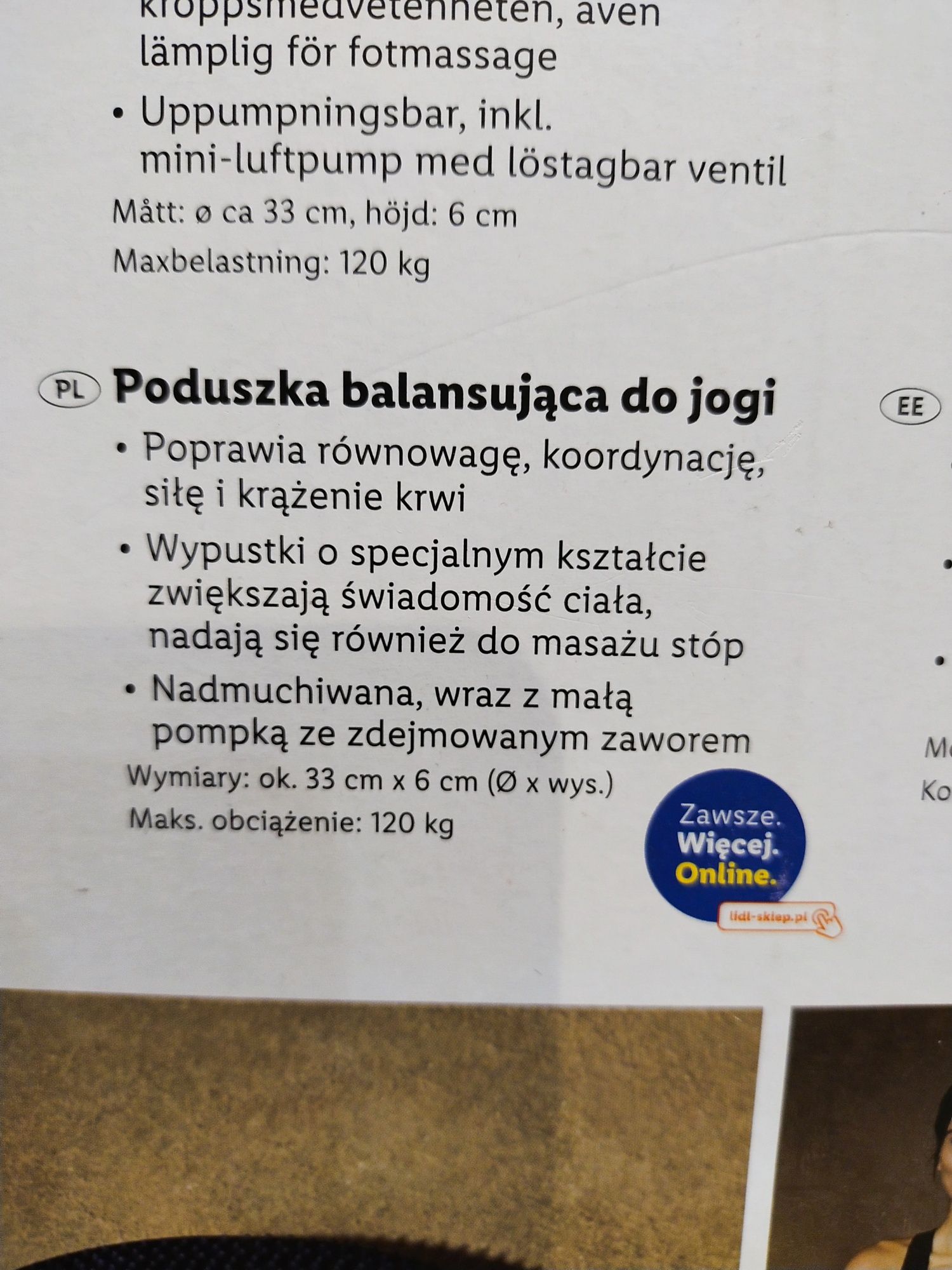 Poduszka balansująca do jogi Crivit