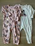 Piżama piżamka myszka minnie H&M 92 pajac różowa kremowa dwupak 2pak
