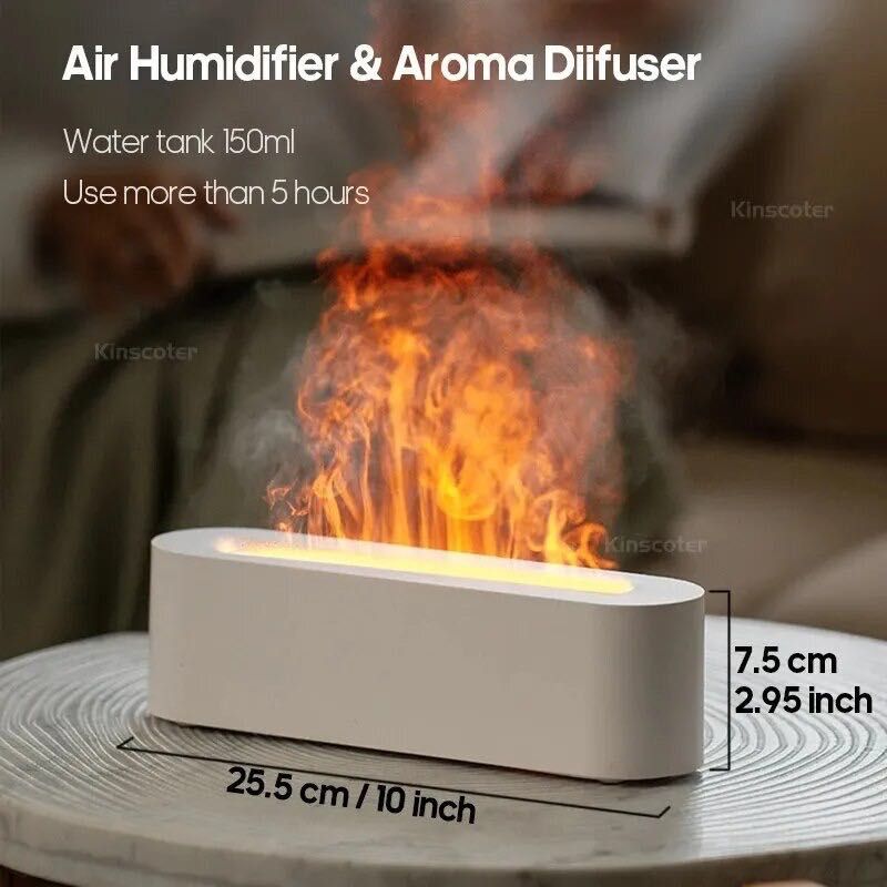 Зволожувач повітря з ефектом полум'я, аромодифузор та нічник