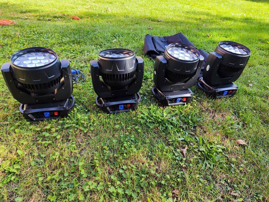 4 szt. Głowa Ruchoma 19x15W LED WASH ZOOM RGBW+ pokrowce