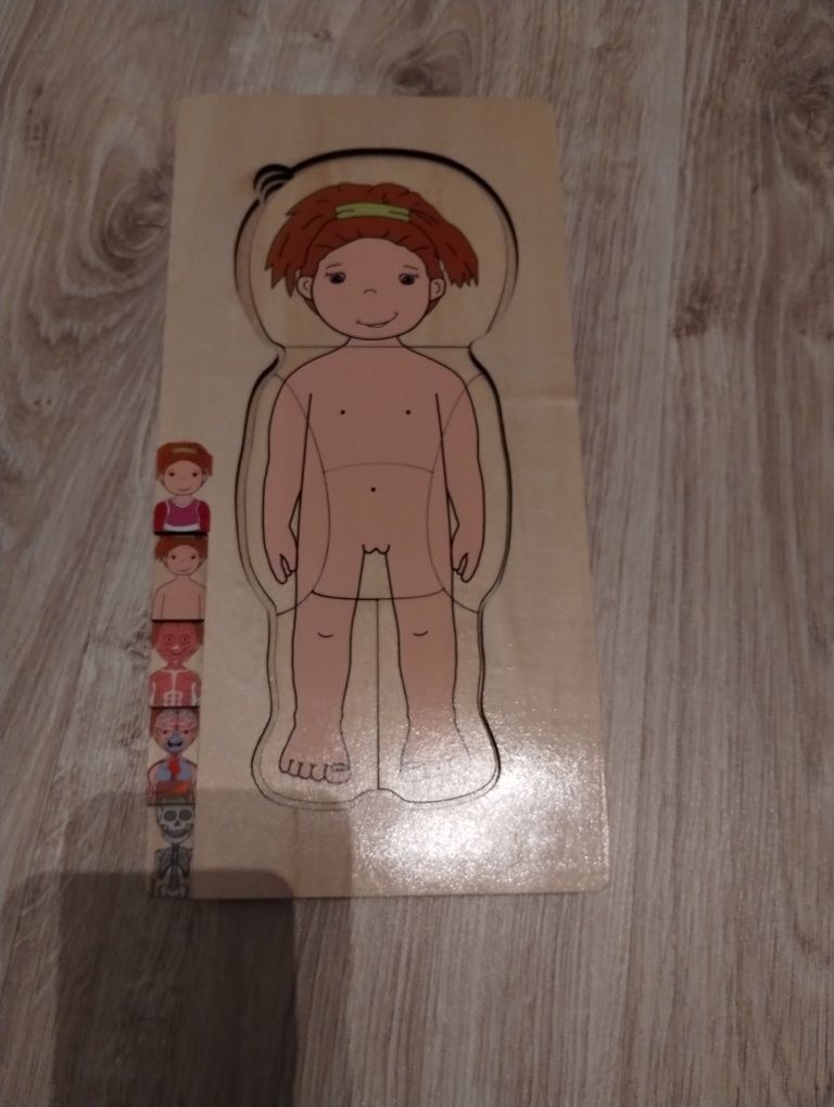 Drewniane puzzle ciało człowieka - wersja dziewczynka