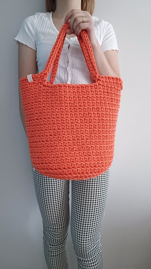 Torebka ze sznurka bawełnianego handmade