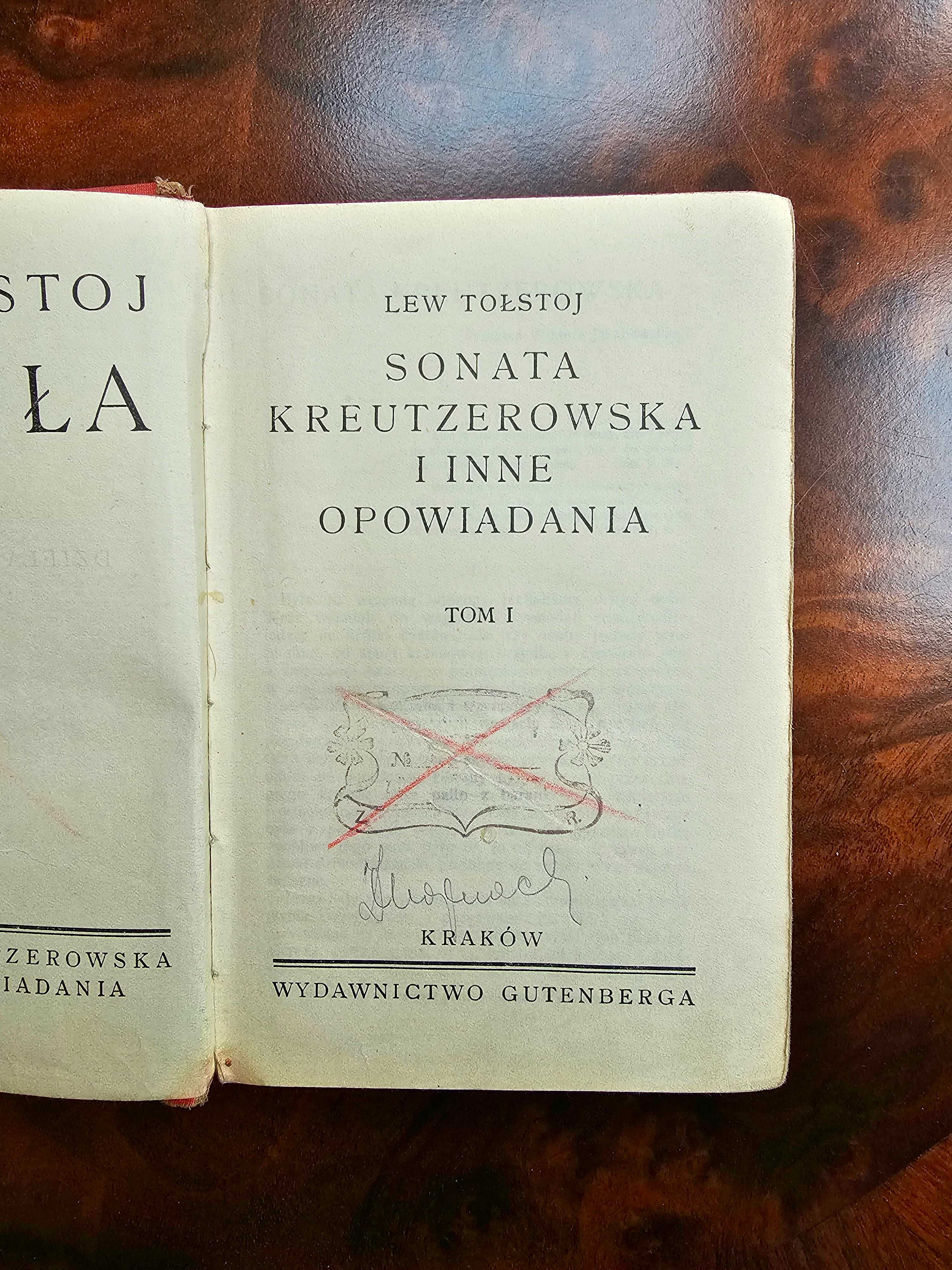 Lew Tołstoj, Sonata Kreutzerowska i inne opowiadania Tom 1-2 ok. 1930