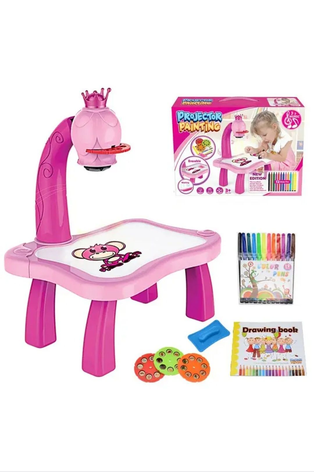 Інтерактивна дитяча іграшка дитячий стіл столик проектор для малювання
