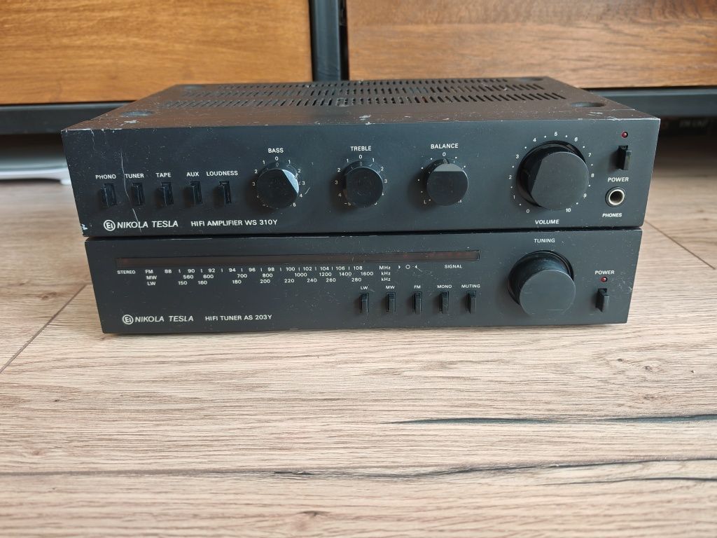 Unitra Diora Nikola Tesla wzmacniacz WS310Y i Tuner AS 203Y Unikat