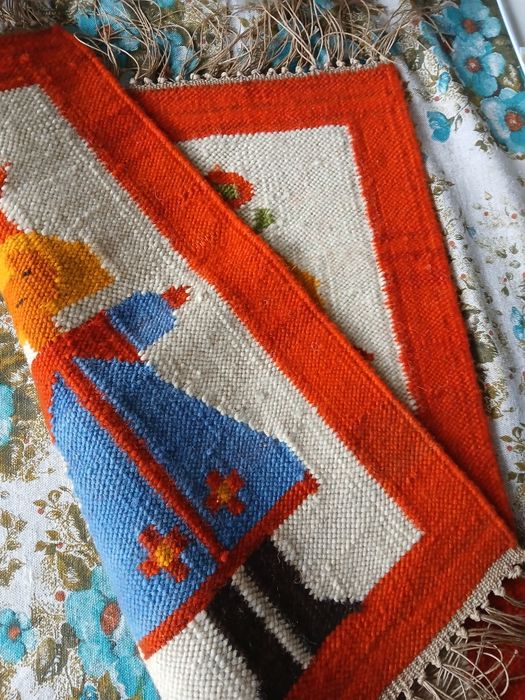 Cepelia PRL wełniany kilim krakowska para fajny prezent świąteczny