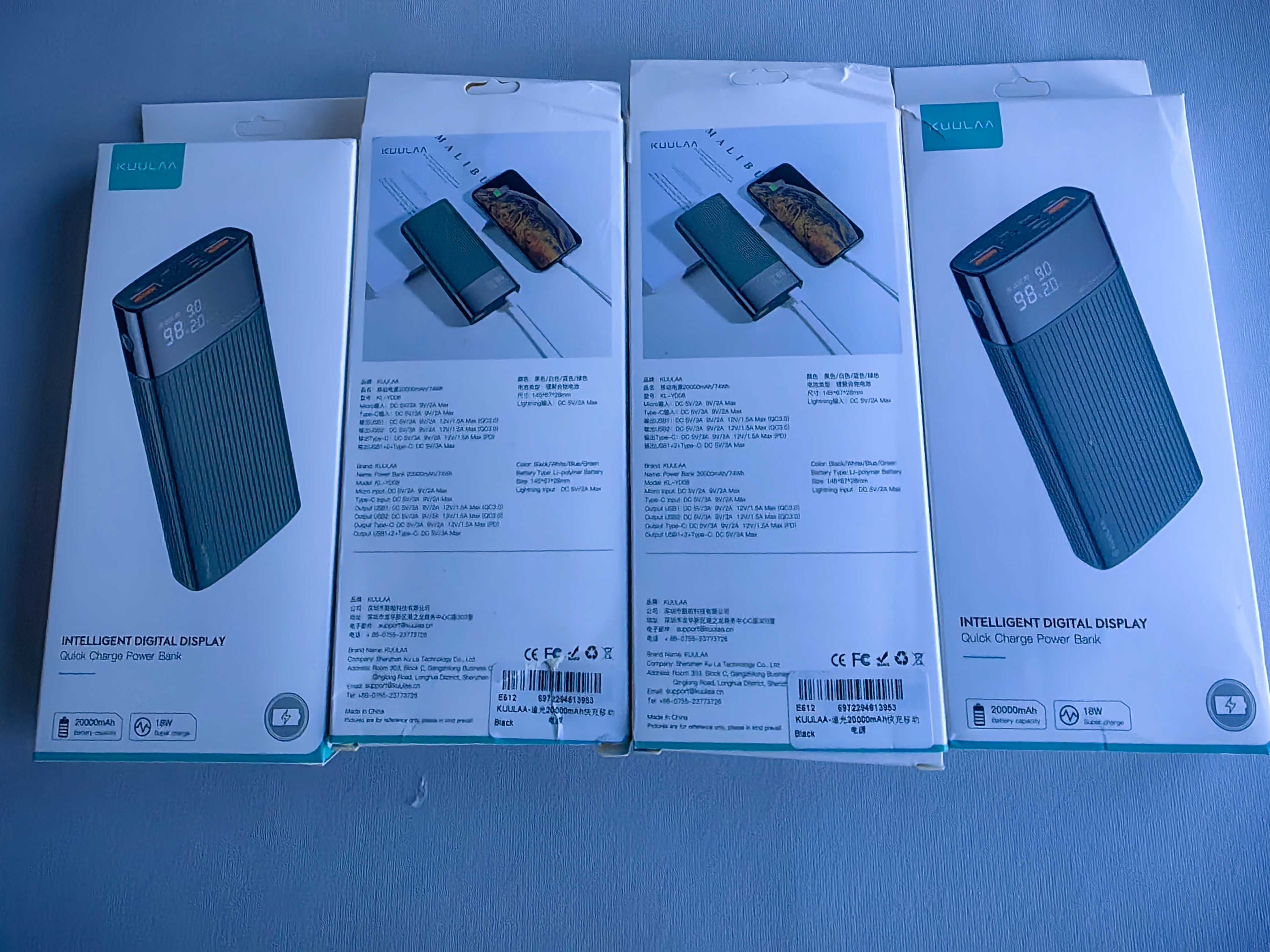 Повербанк KUULAA Power Bank 20000mAh QC PD 3.0 PoverBank Fast Charging