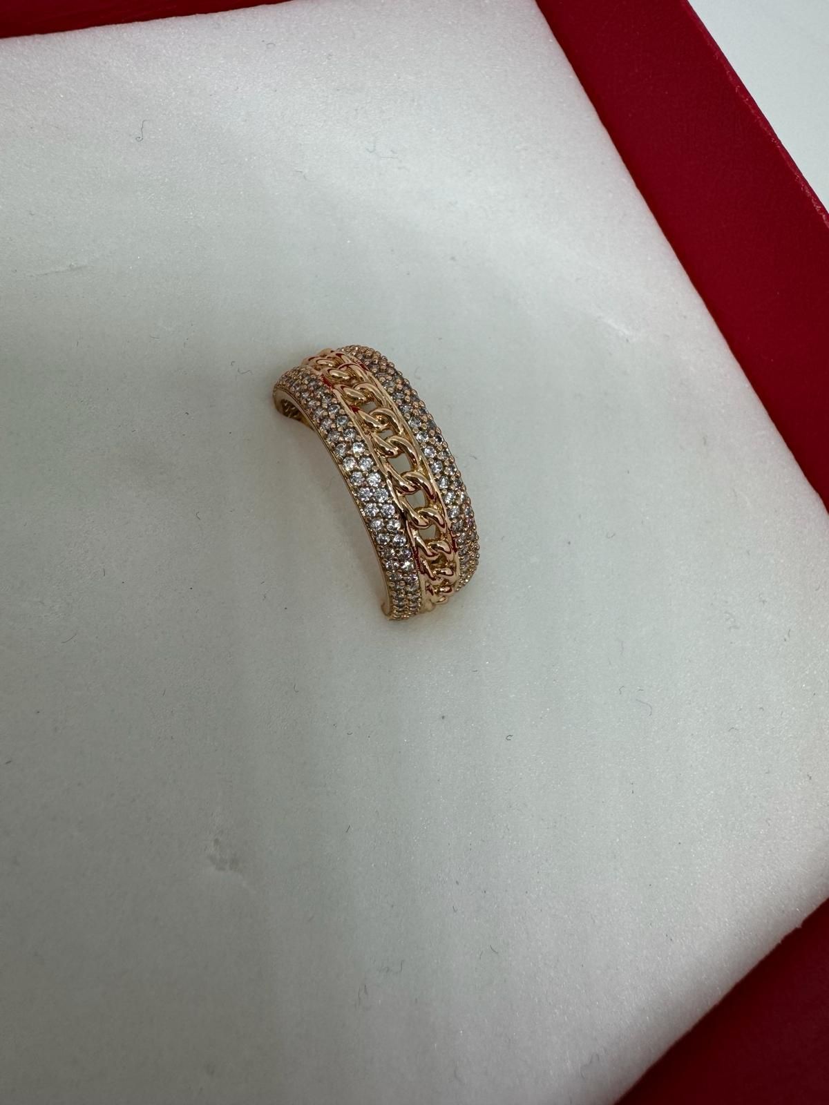 Pięknie zdobiony pierścionek / obrączka  Gold Plated 18K