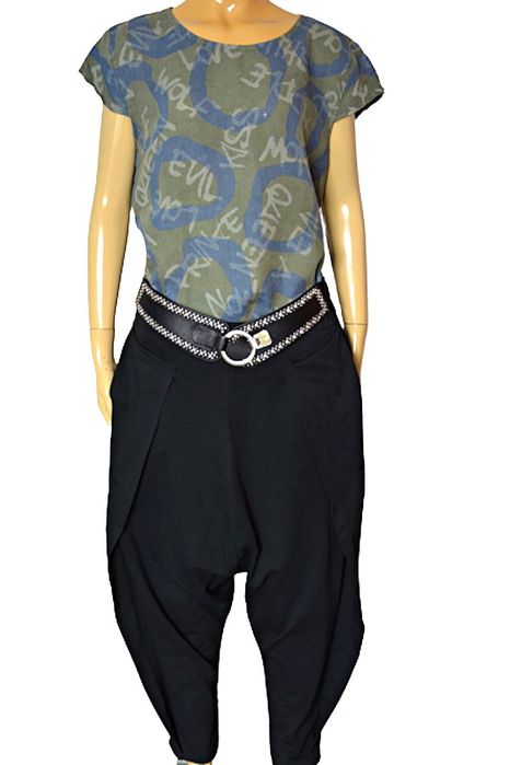 Włoska Letnia lniana bluzka top 100 % len cyfry 40 42 L XL