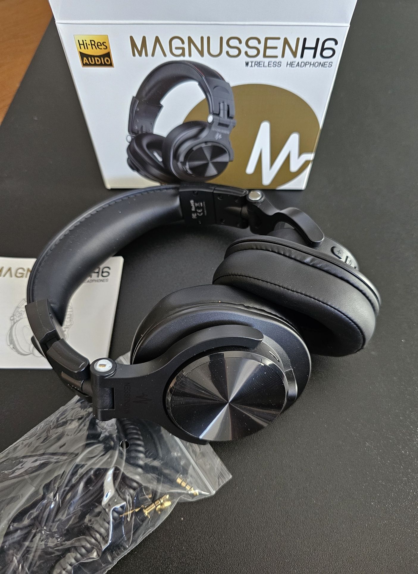 Nowe słuchawki bezprzewodowe Magnussen H6 czarne Bluetooth + jack