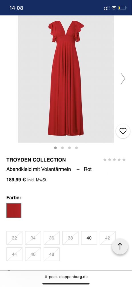 Вечернее платье фирмы troyden collection