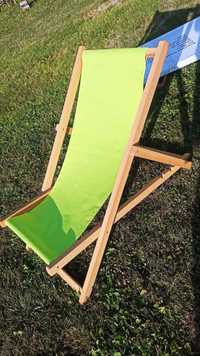 Nowy drewniany leżak plażowy fotel na plaże do leżenia krzesło bukowy