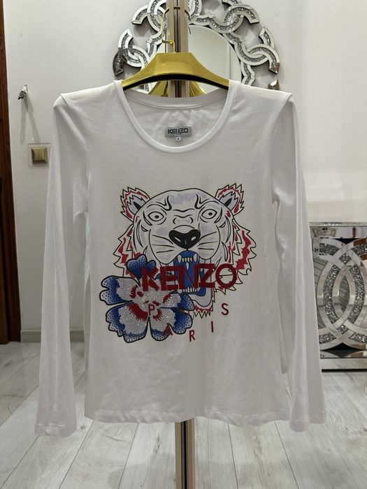 T-Shirt bluzka z długim rękawem cyrkonie Kenzo S