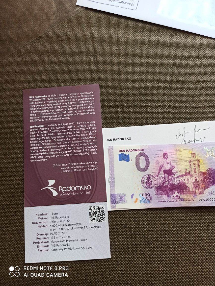 Banknot 0 euro rks radomsko